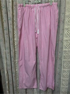 2/$28 Noble Mount Pink & White Striped Cotton Pajama Pants XL Lounge Sleepwear
